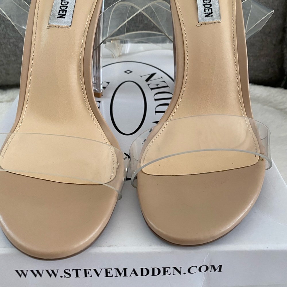 Steven madden camille clear heels